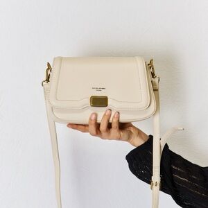 BOUTIQUE David Jones PU Leather Crossbody Bag, in Creamy White